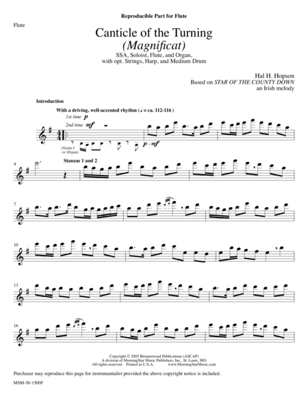 Canticle of the Turning (Magnificat) (Downloadable Flute Part)