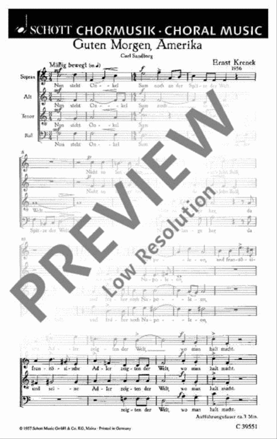 Guten Morgen, Amerika 4-Part scores gallery preview page 2