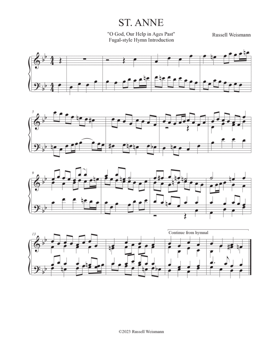 ST. ANNE - Hymn Introduction Organ Solo scores gallery preview page 1