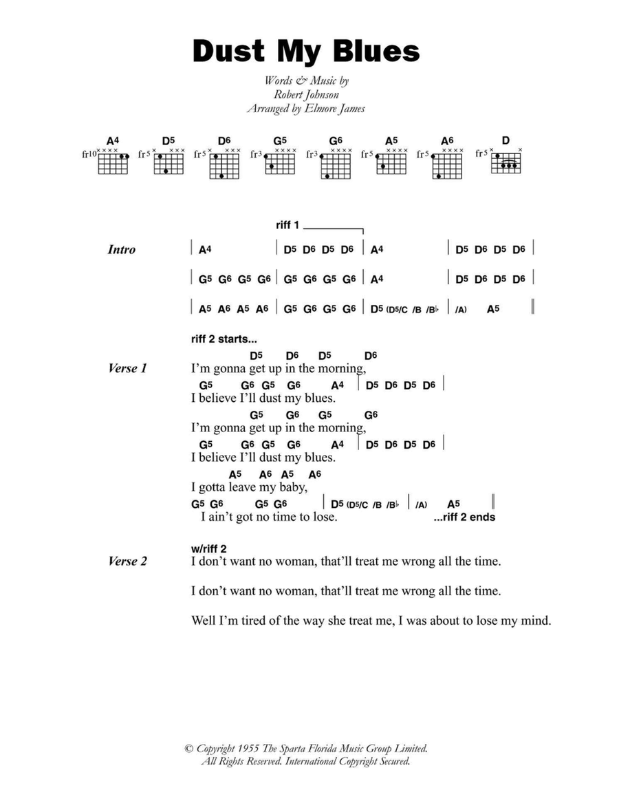 Dust My Blues Dust My Blues Electric Guitar scores gallery preview page 1