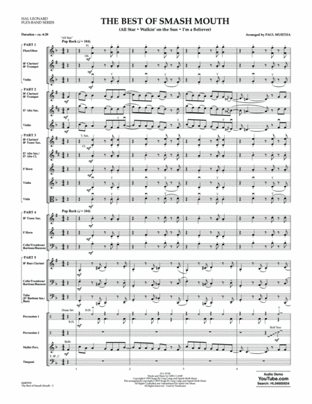 The Best of Smash Mouth (arr. Paul Murtha) - Conductor Score (Full Score)
