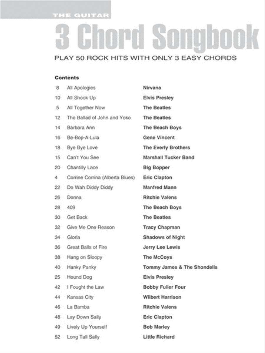 The Guitar Three-Chord Songbook Electric Guitar scores gallery preview page 2