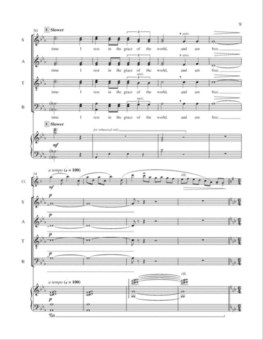 The Great Trees: 1. Peace of Wild Things 4-Part scores gallery preview page 19