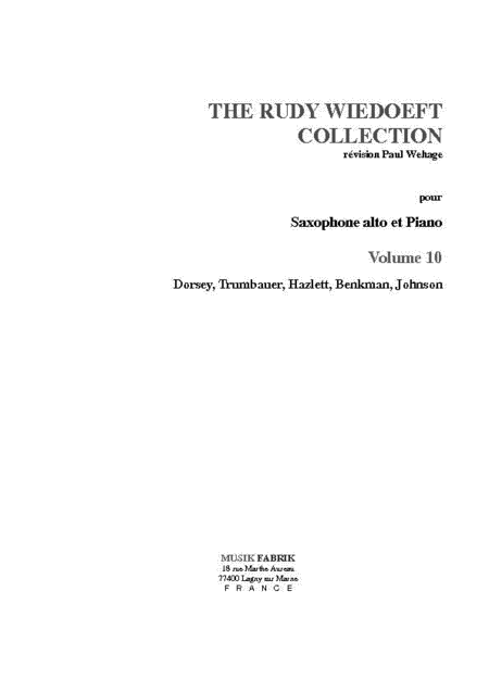 Wiedoeft Collection, Volume 10