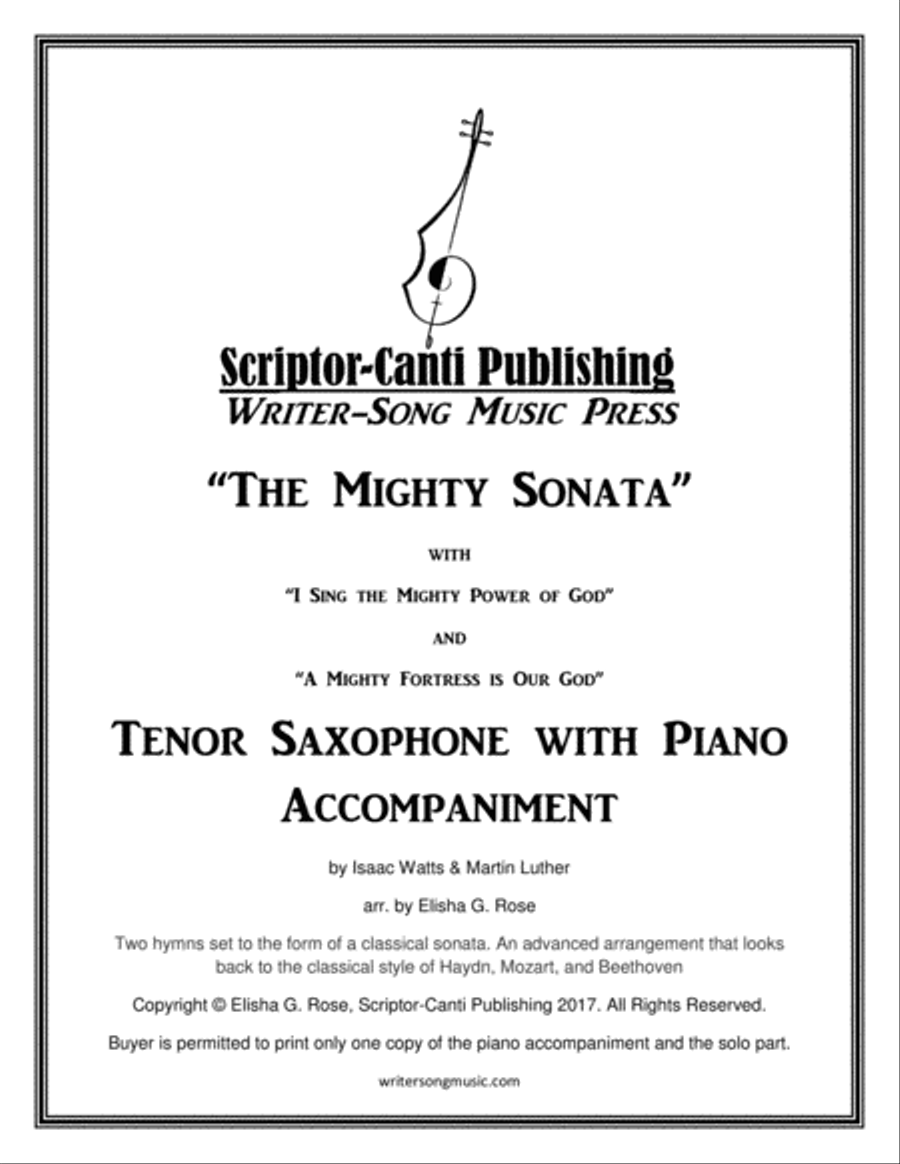 (I Sing The Mighty Power Of God & A Mighty Fortress Is Our God) The Mighty Sonata - Tenor Saxophone Tenor Saxophone scores gallery preview page 1