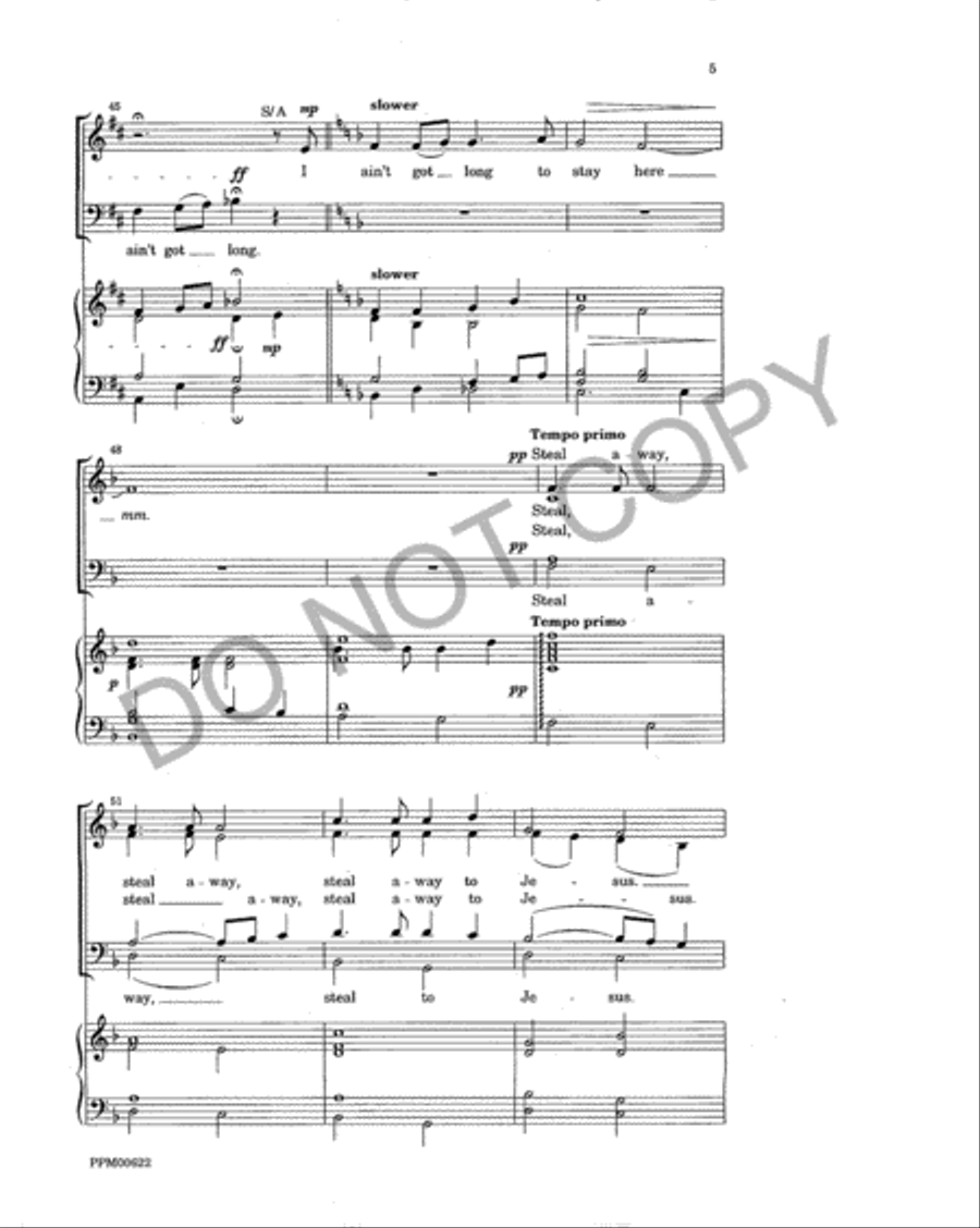 Steal Away to Jesus 4-Part scores gallery preview page 6