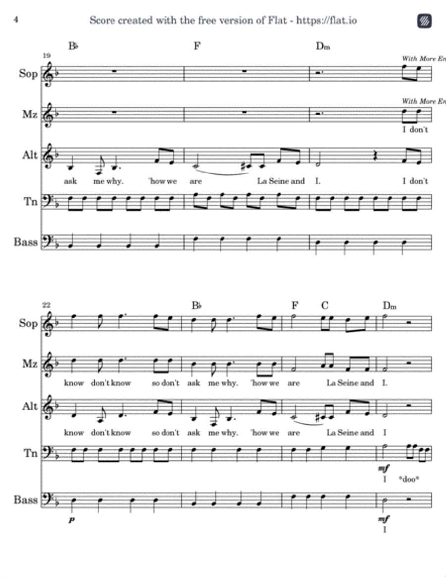 La Seine A Cappella scores gallery preview page 4