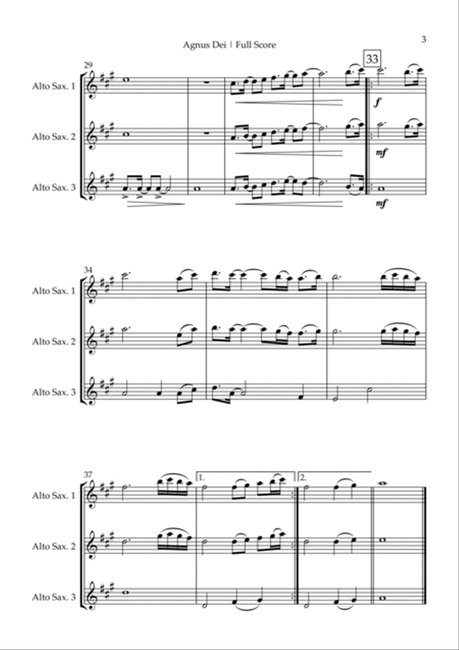 Agnus Dei Woodwind Trio scores gallery preview page 3