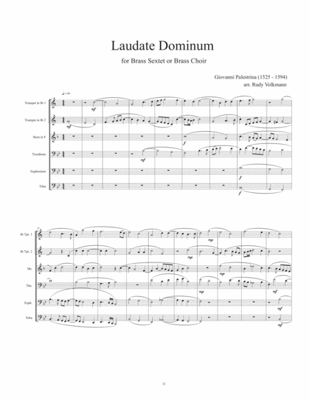 Laudate Dominum Meum - Palestrina - for brass sextet image number null