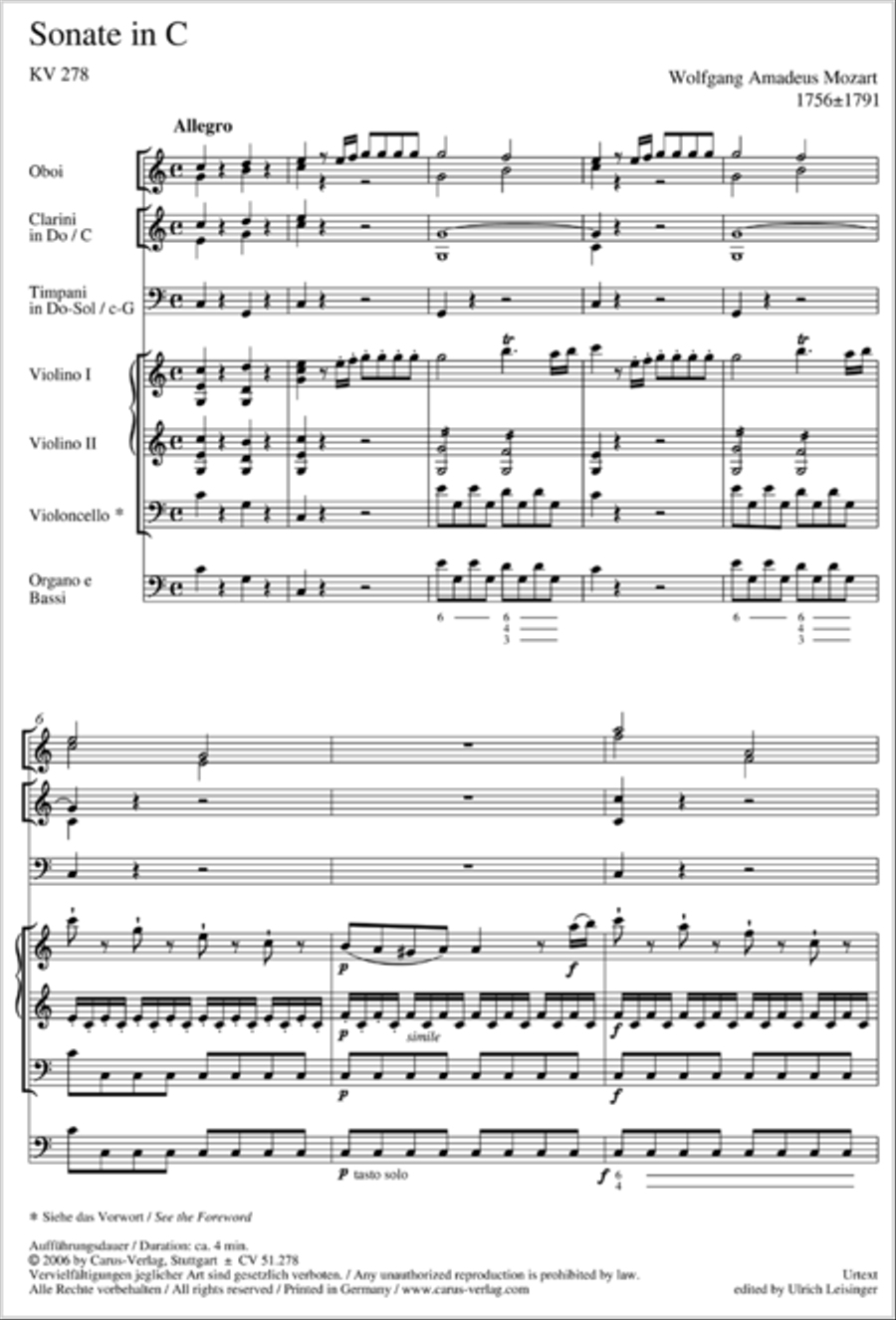 Sonata in C major Orchestra scores gallery preview page 2