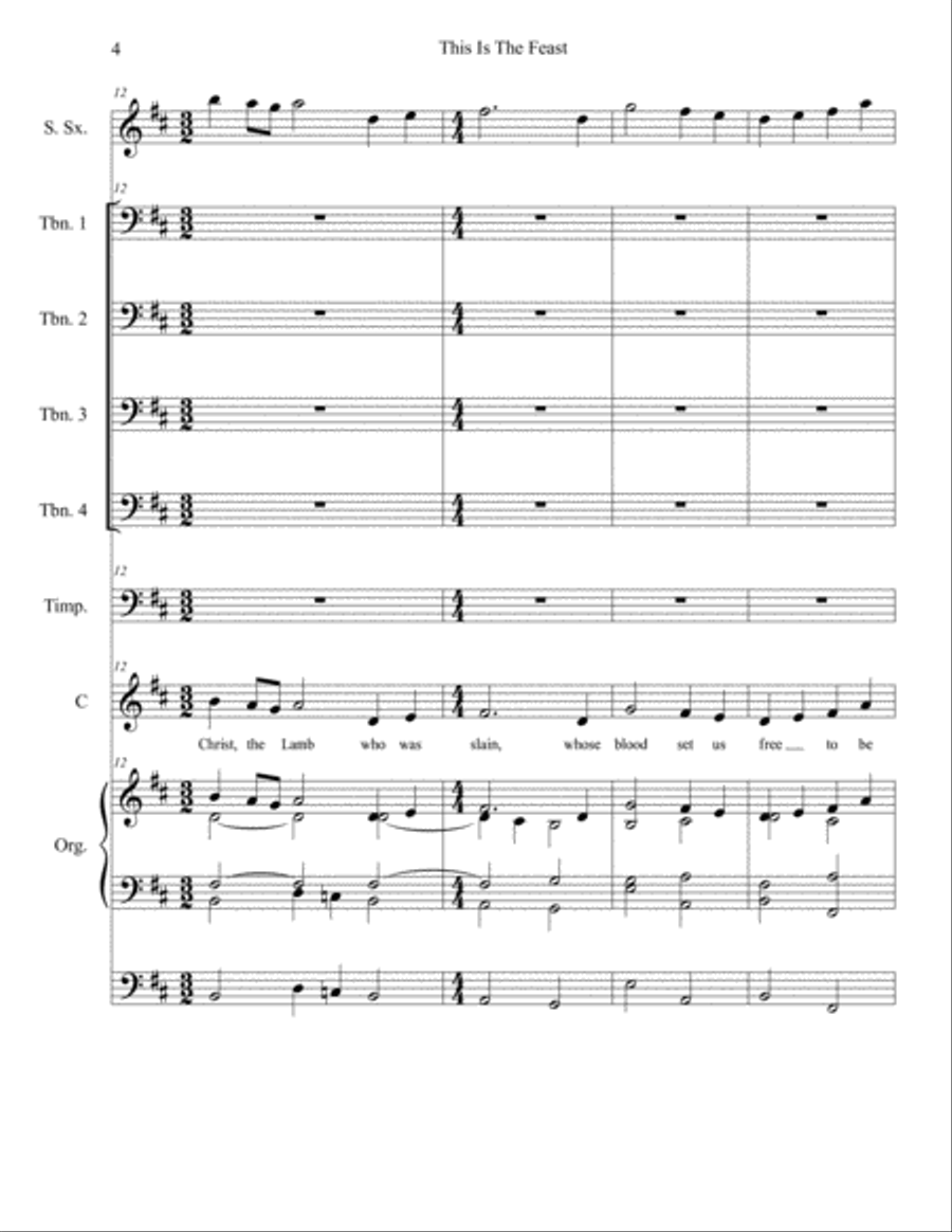 This Is The Feast Unison Choir scores gallery preview page 4