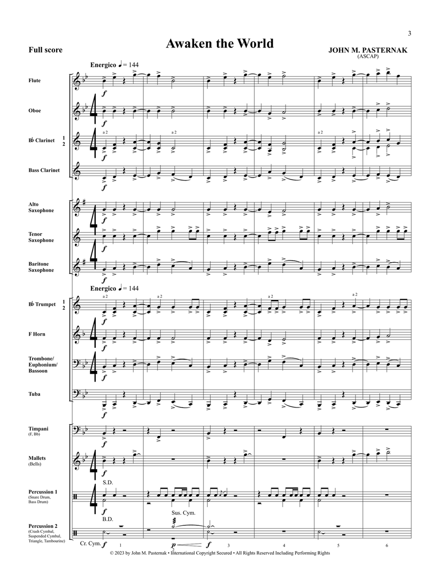 Awaken the World Concert Band scores gallery preview page 3