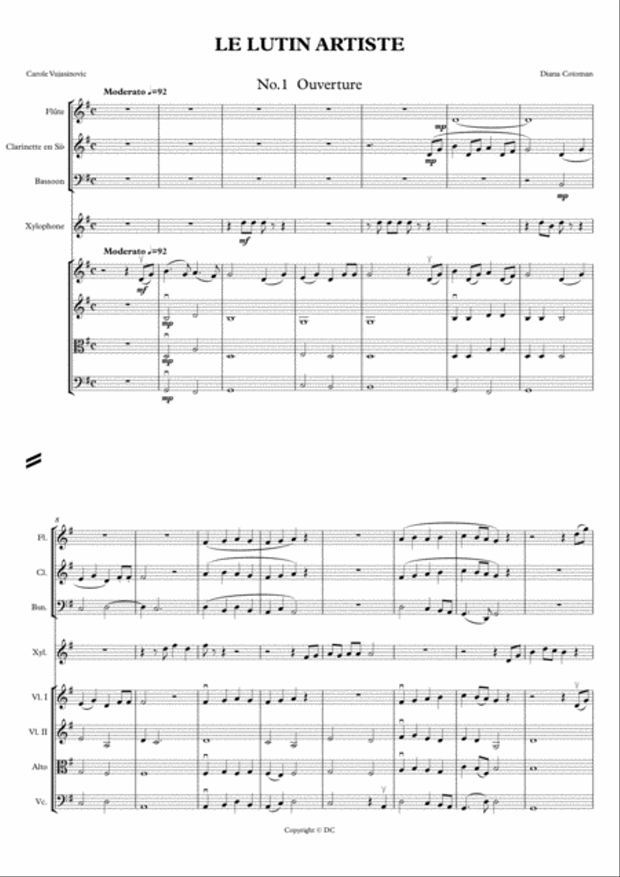 Le lutin artiste Unison Choir scores gallery preview page 1