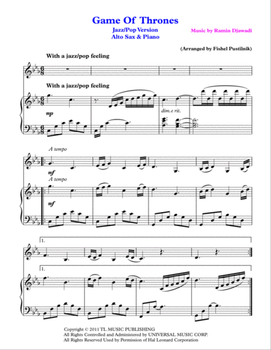 Game Of Thrones Woodwind Duet scores gallery preview page 2