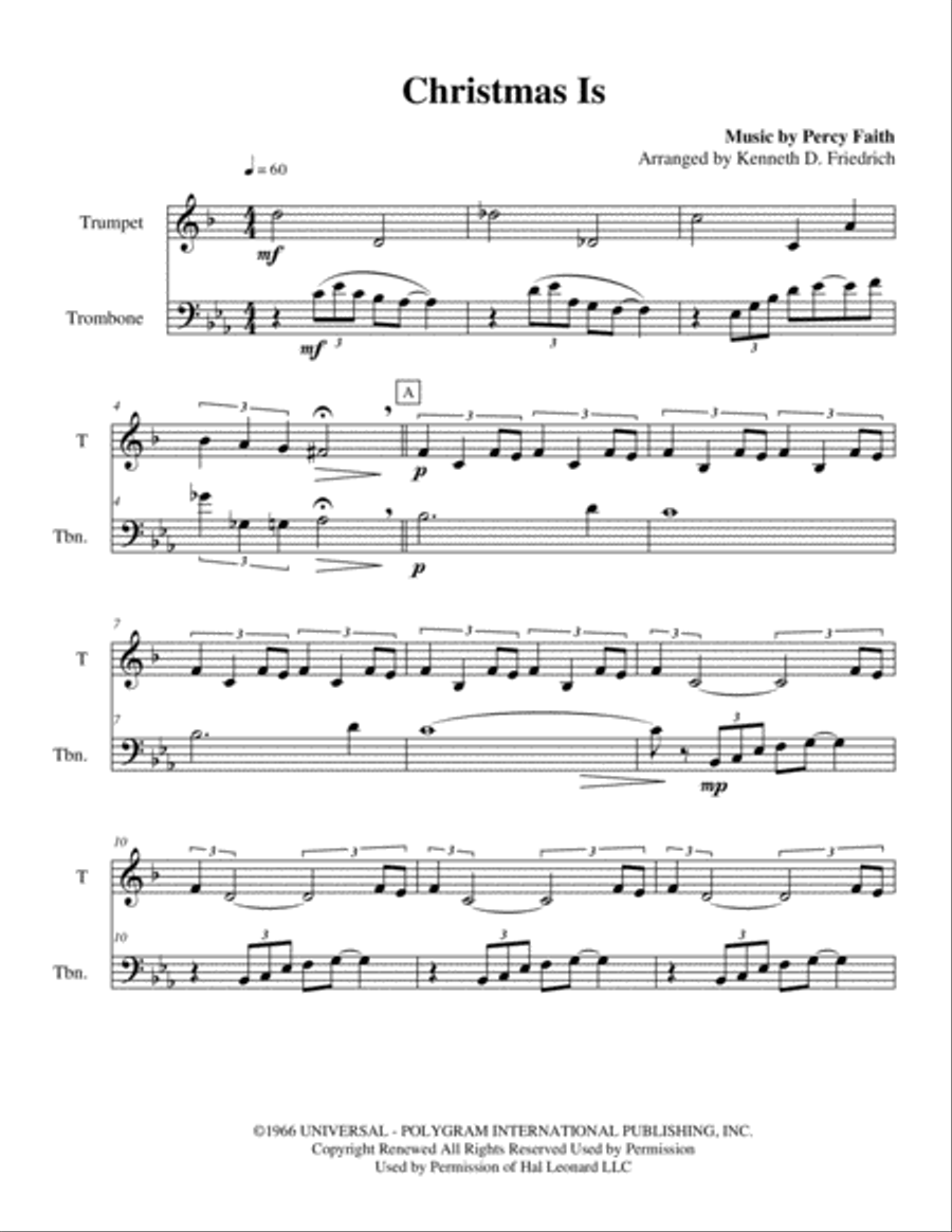 Christmas Is Brass Ensemble scores gallery preview page 1