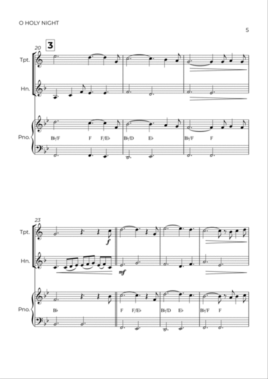 O Holy Night Brass Duet scores gallery preview page 5