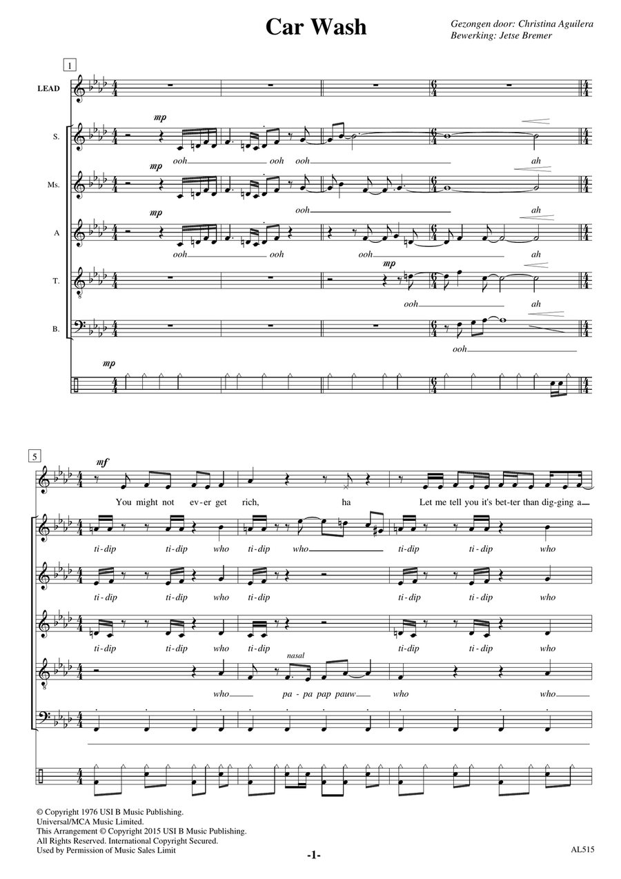 Car Wash Choir scores gallery preview page 1