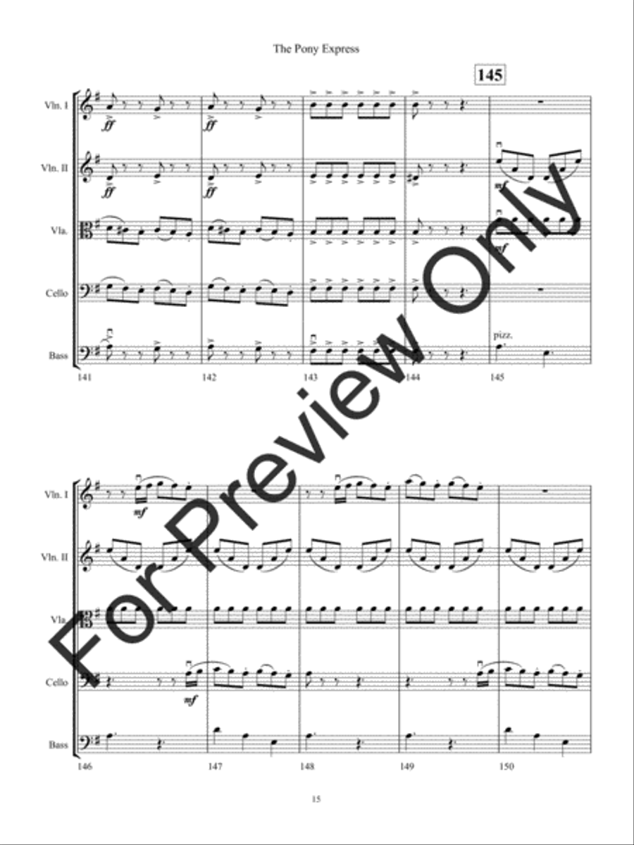 The Pony Express (Score) The Pony Express (Score) String Orchestra scores gallery preview page 18