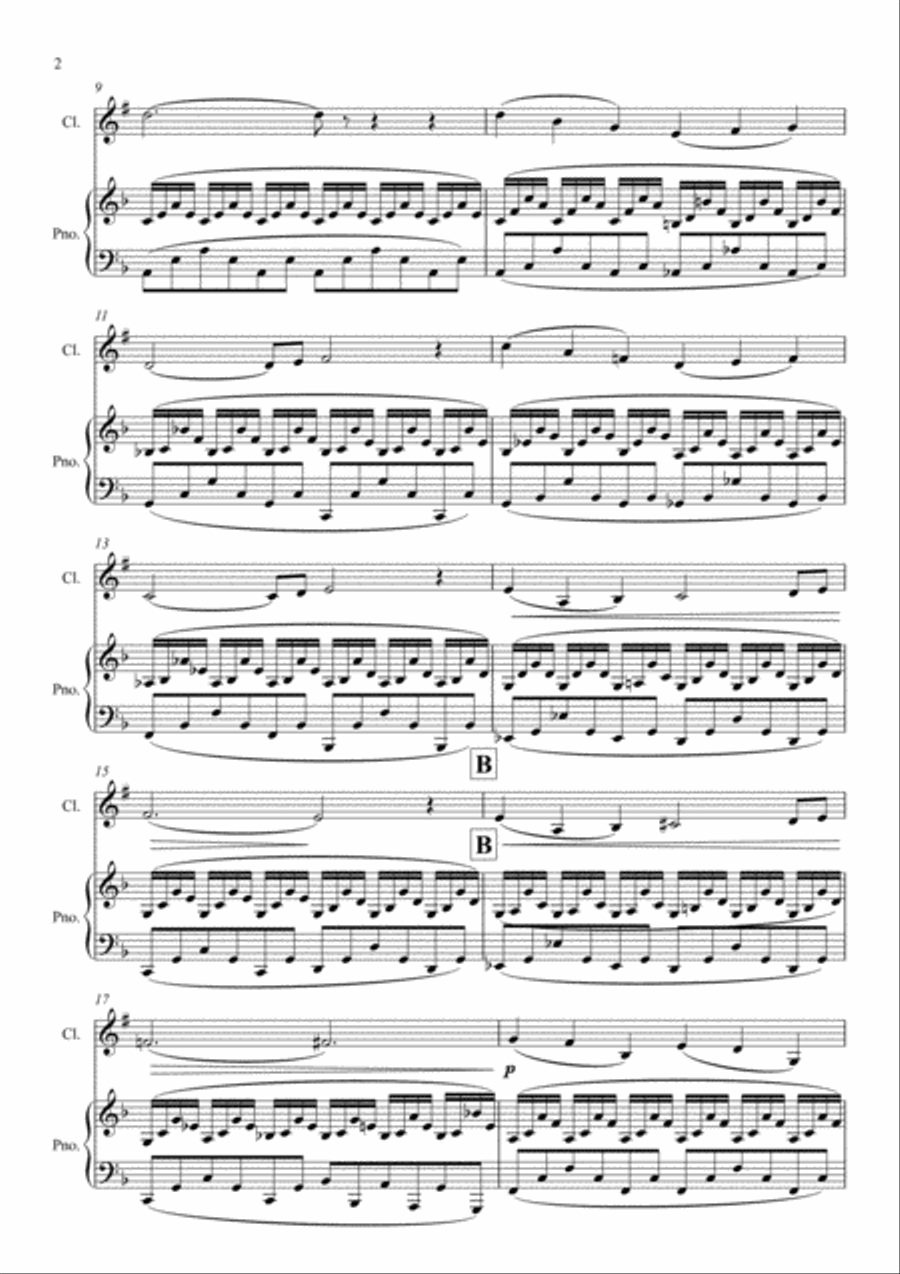 Saint-Saëns: Le Carnaval des Animaux XIII. Le Cygne (The Swan) - clarinet and piano Clarinet Solo scores gallery preview page 2