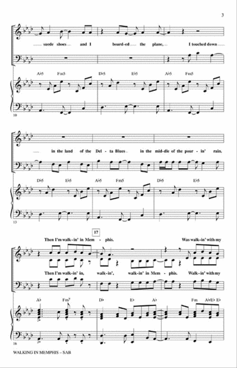 Walking in Memphis 3-Part scores gallery preview page 3