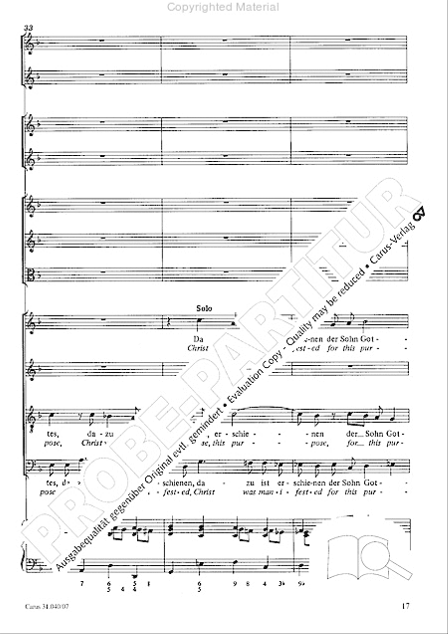 Christ was manifested for this purpose (Dazu ist erschienen der Sohn Gottes) ATB scores gallery preview page 19