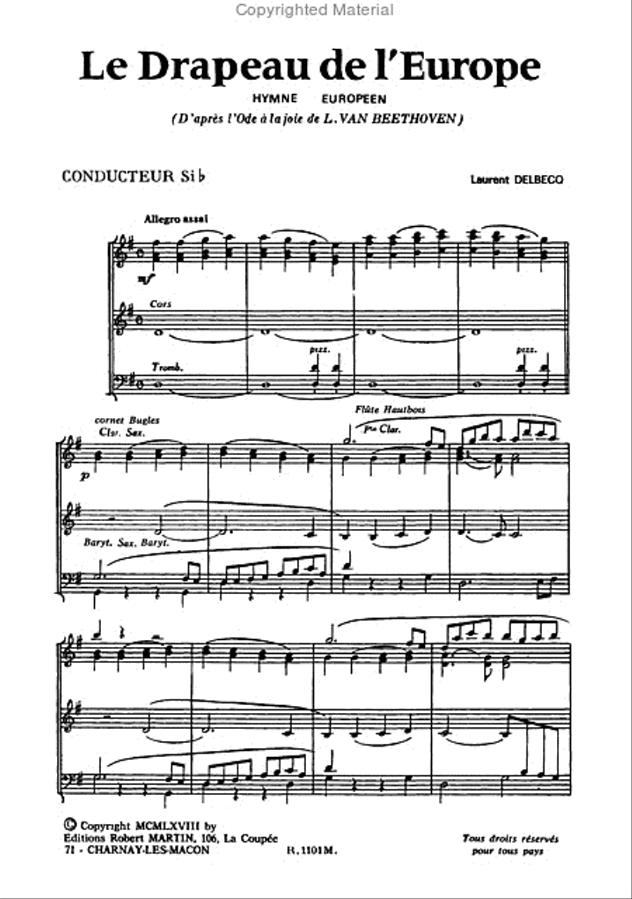 Drapeau de l'Europe (le), d'Apres l'Ode a la Joie Concert Band scores gallery preview page 2