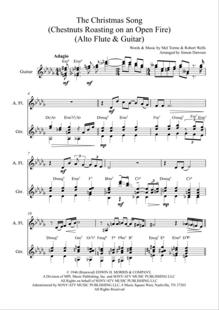 The Christmas Song (chestnuts Roasting On An Open Fire) Flute scores gallery preview page 5