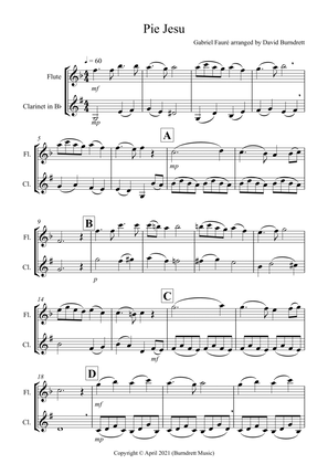 Pie Jesu (from Requiem) for Flute and Clarinet Duet