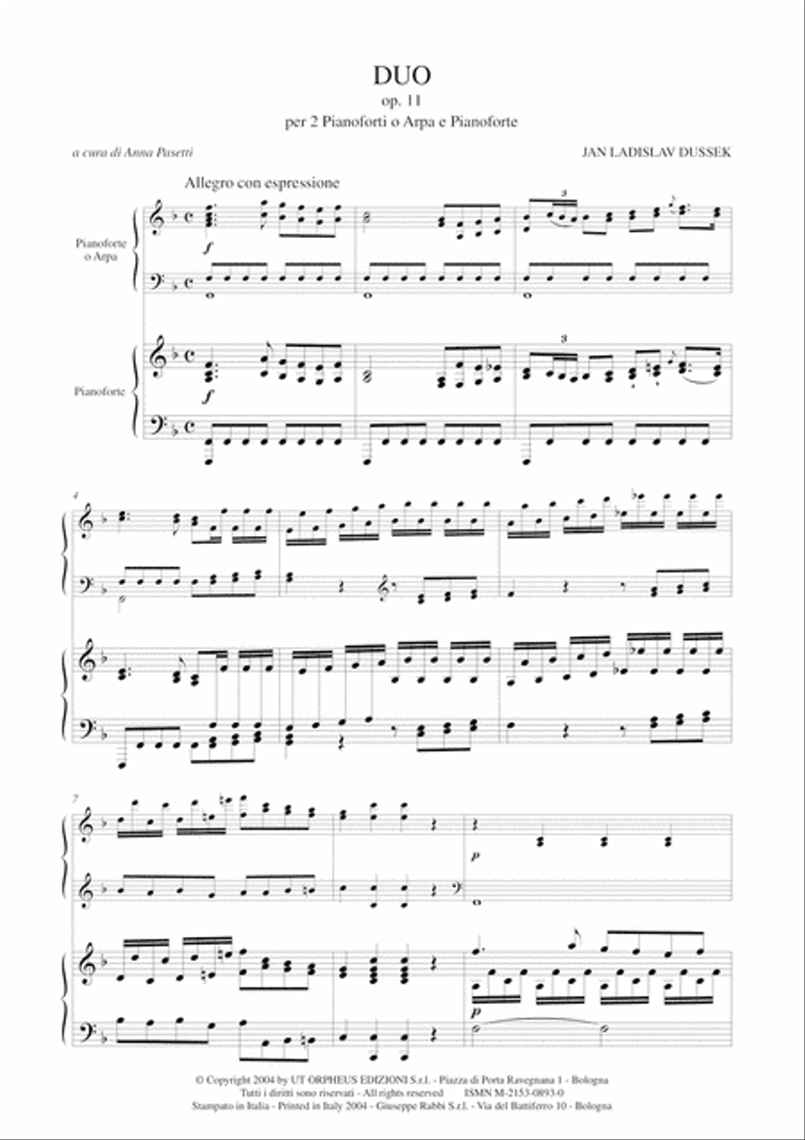 Duo Op. 11 for 2 Pianos (Harp and Piano) Harp scores gallery preview page 2