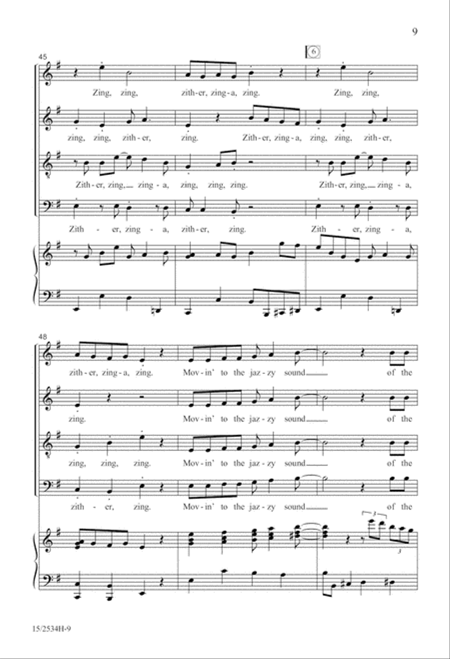 Zither, Zinga, Zing! 4-Part scores gallery preview page 10