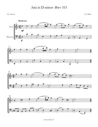 aria bwv 515 flute and basoon sheet music