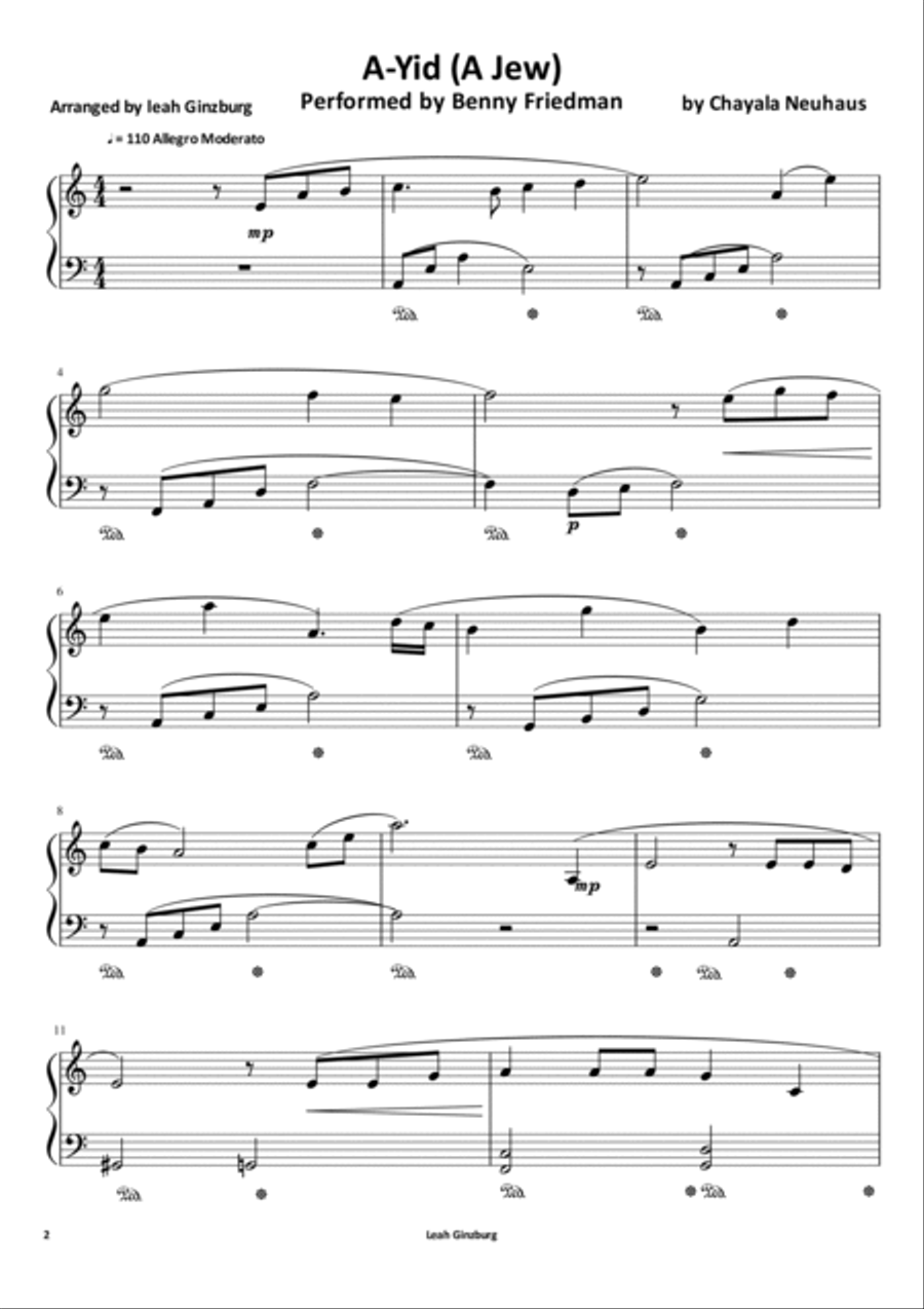 The Most Popular Jewish Songs Piano Solo scores gallery preview page 2