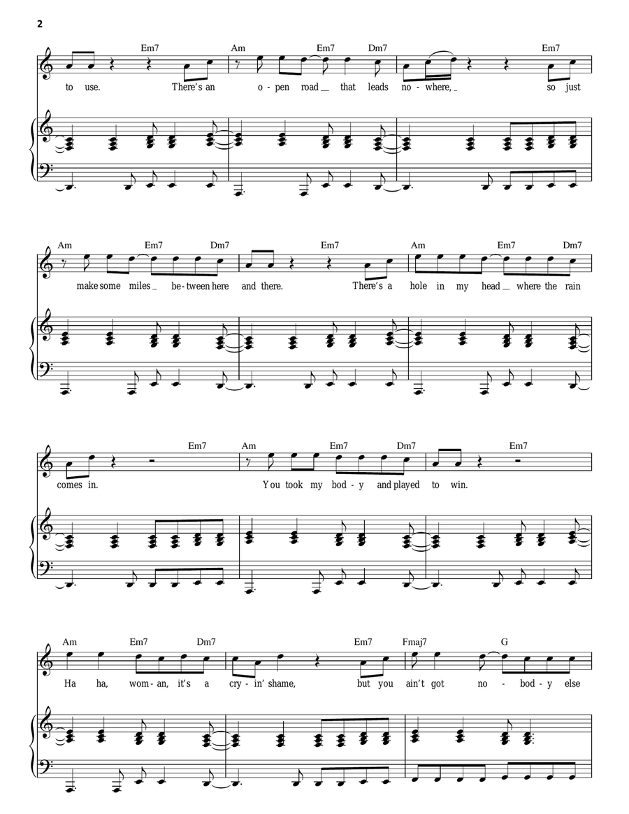 Evil Woman Piano, Vocal scores gallery preview page 2