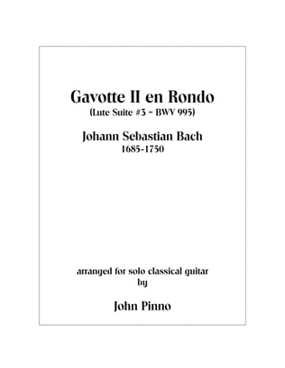 Book cover for Gavotte II en Rondo....J.S. Bach (solo classical guitar)