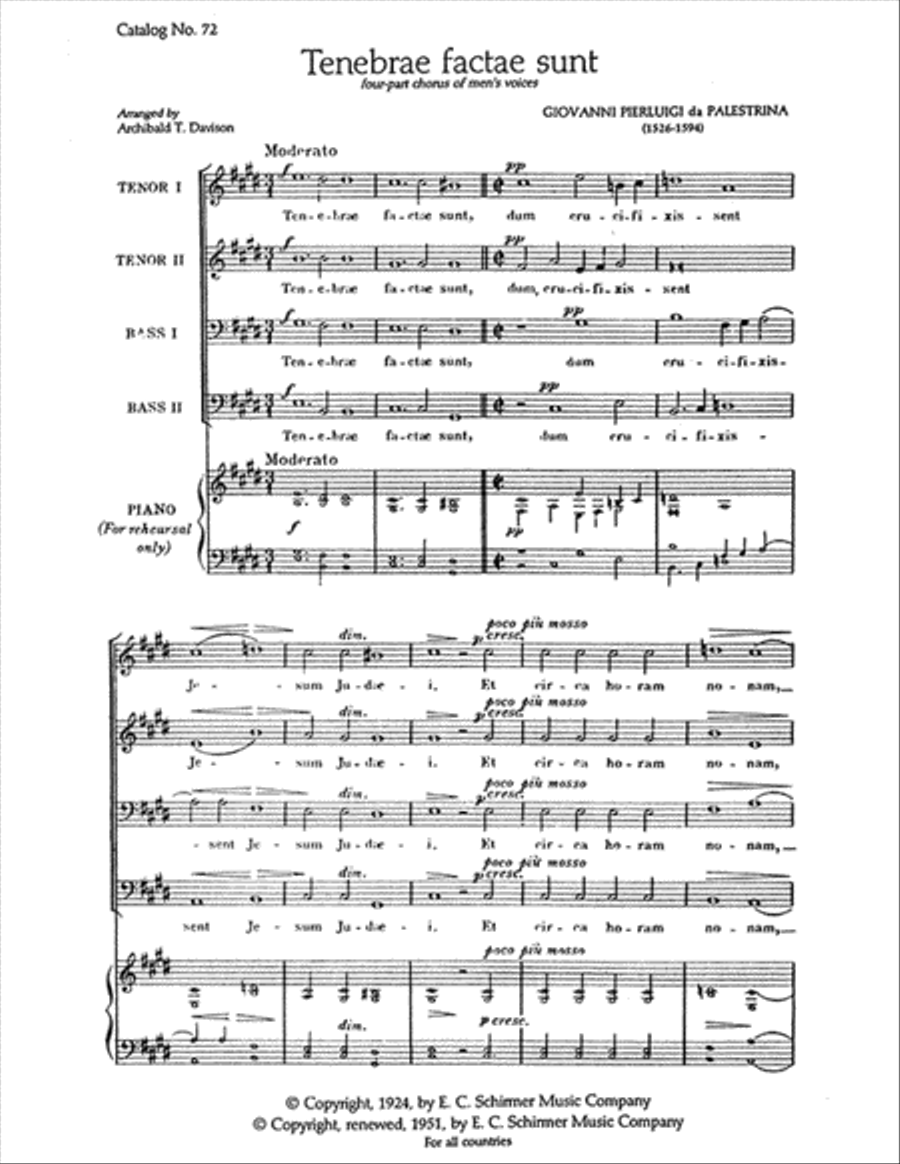 Tenebrae factae sunt TTBB scores gallery preview page 1