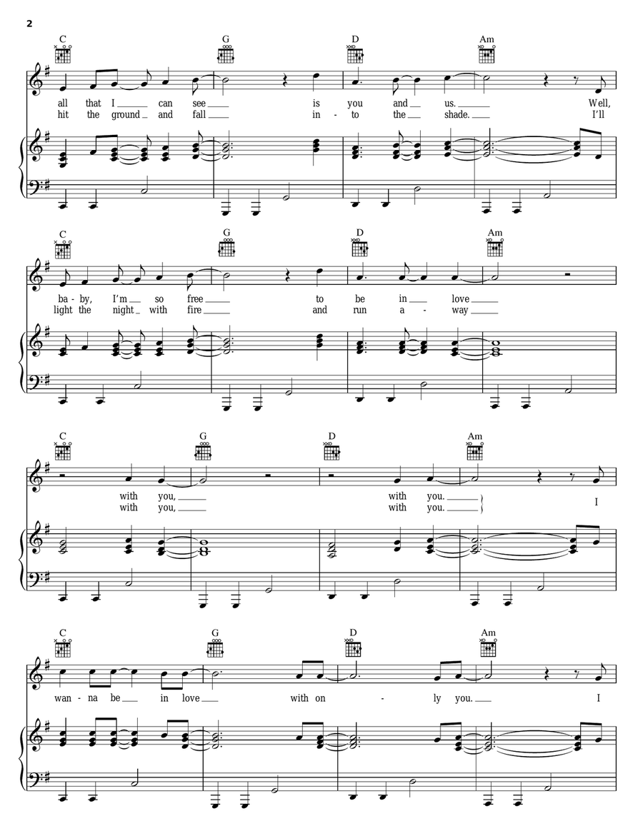 Blush (Only You) Piano, Vocal, Guitar scores gallery preview page 2