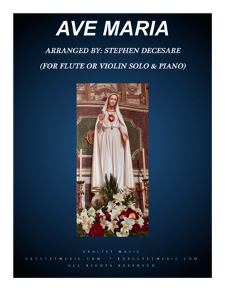 Book cover for Ave Maria (for Flute or Violin solo - Piano accompaniment)
