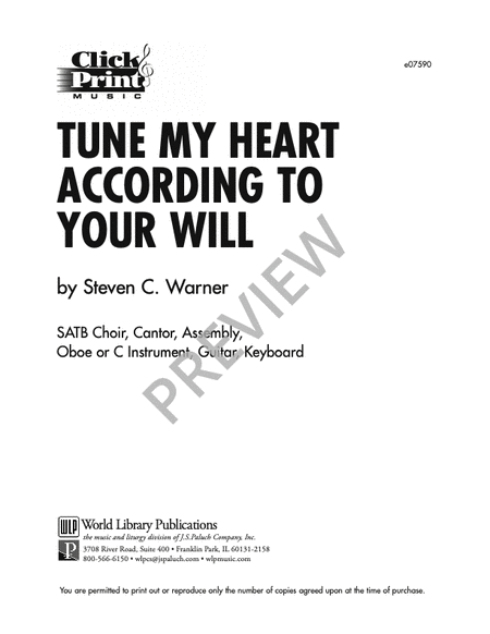 Tune My Heart According to Your Will