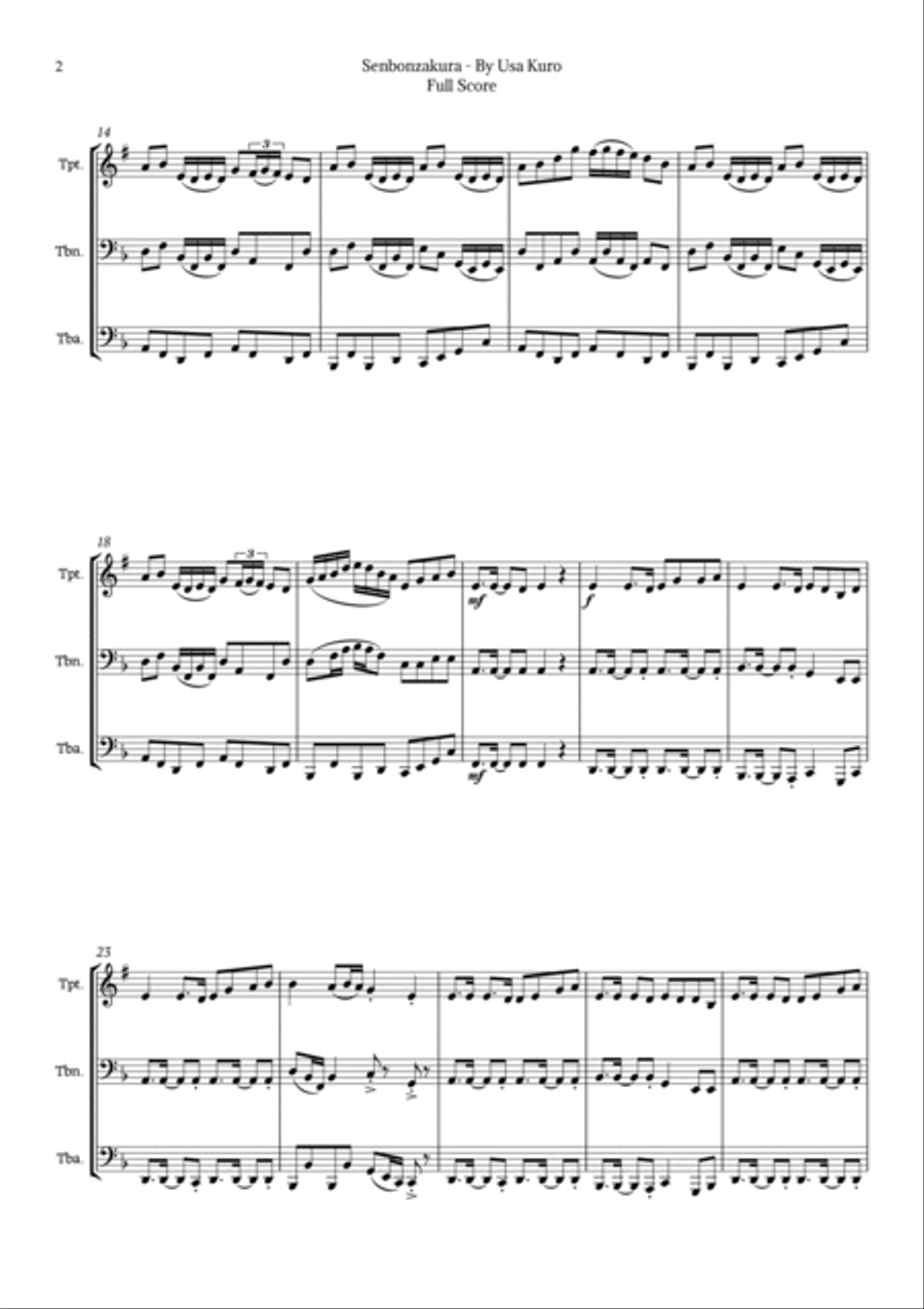 Senbonzakura Chamber Music scores gallery preview page 2