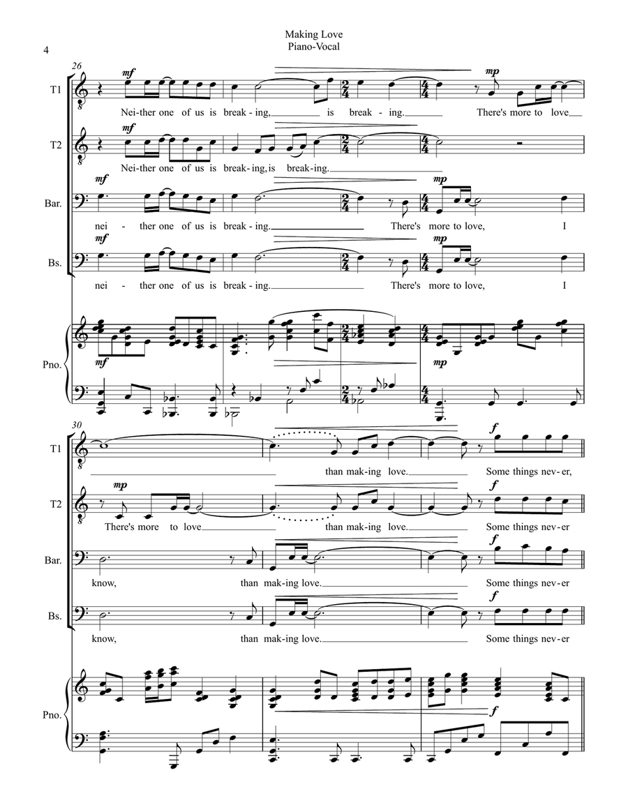 Making Love TTBB scores gallery preview page 4