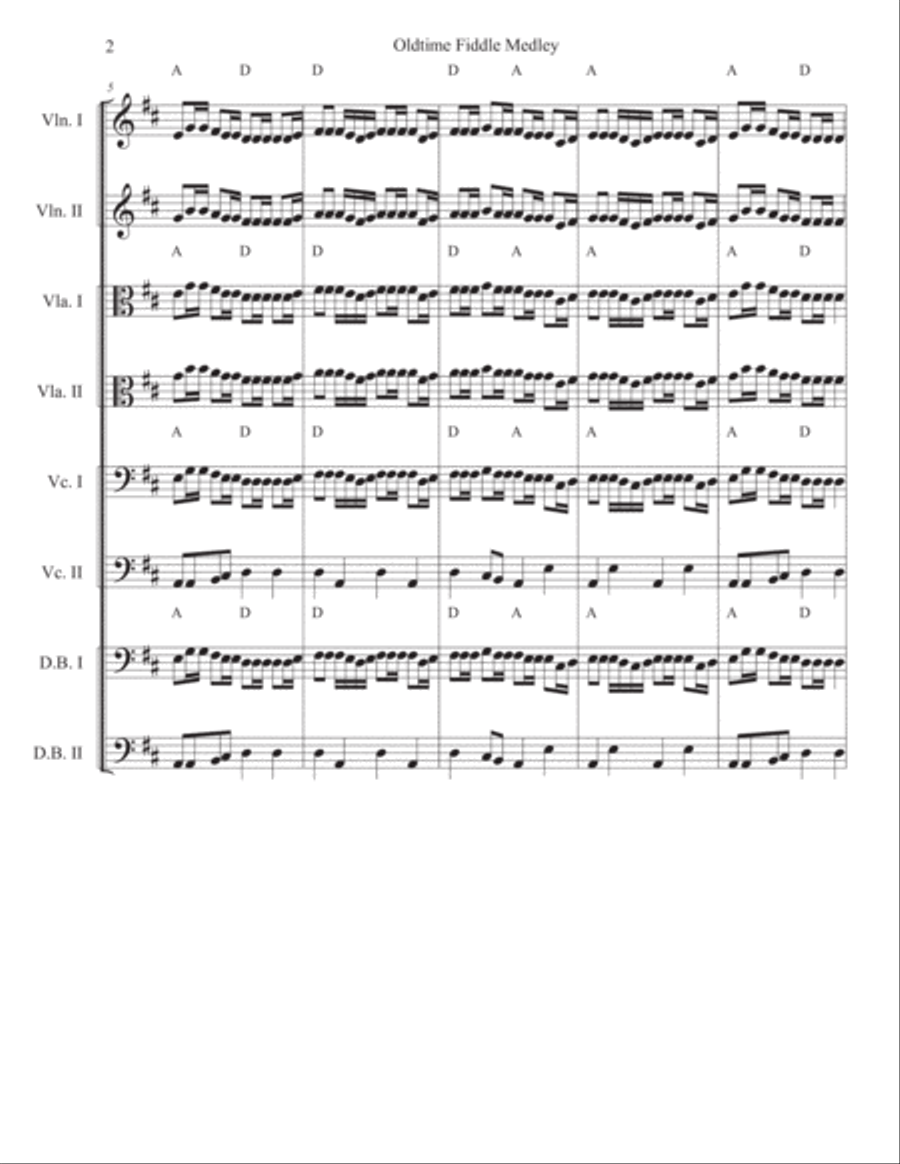 Old-time Fiddle Medley For Strings String Quartet scores gallery preview page 2