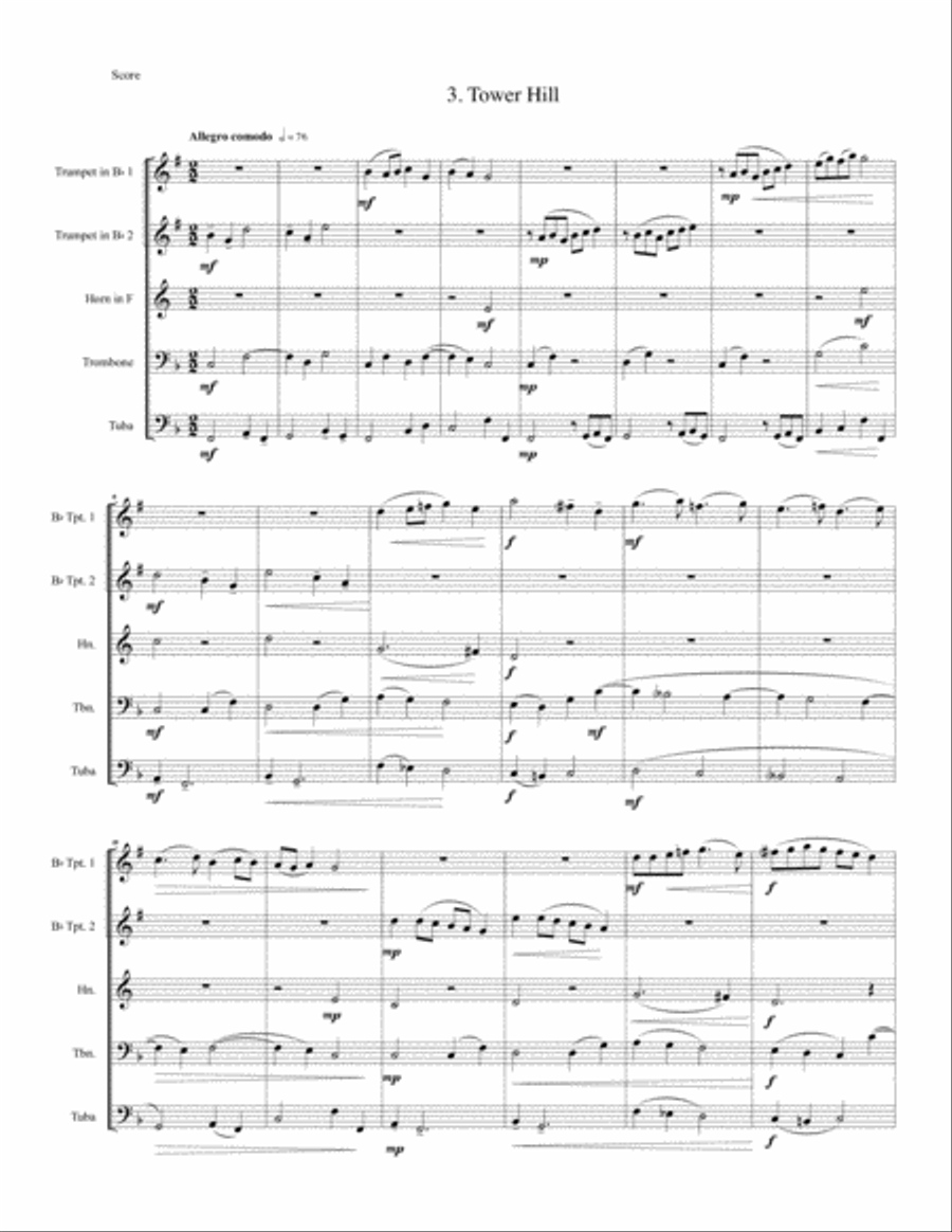 Giles Farnaby Suite 2 for Brass Quintet Brass Quintet scores gallery preview page 6