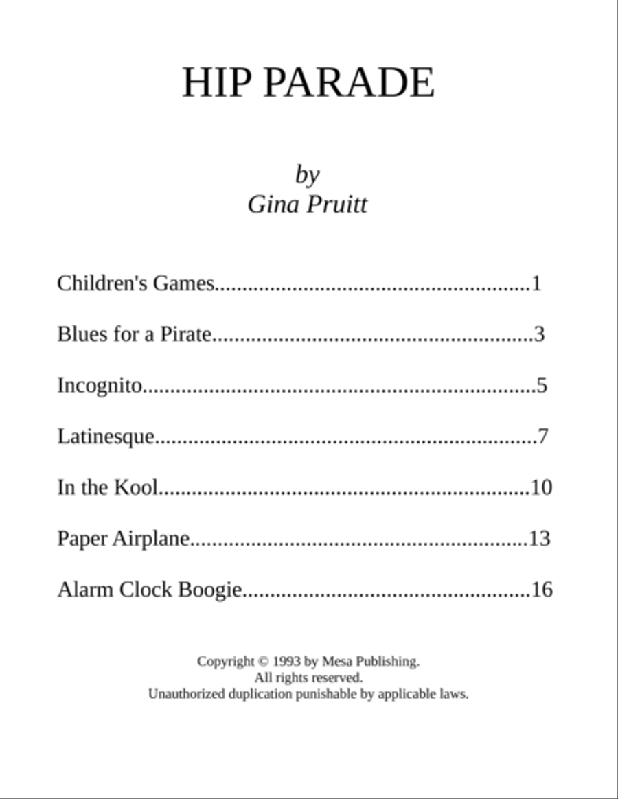 Hip Parade Piano Solo scores gallery preview page 2