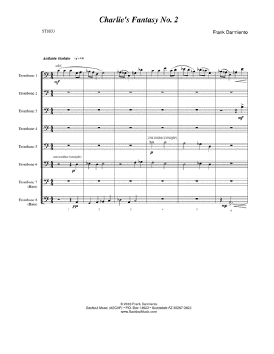 Charlie's Fantasy No. 2 Large Ensemble scores gallery preview page 1