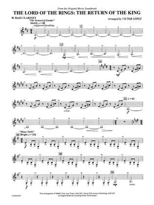 Book cover for The Lord of the Rings: The Return of the King, Suite from: B-flat Bass Clarinet