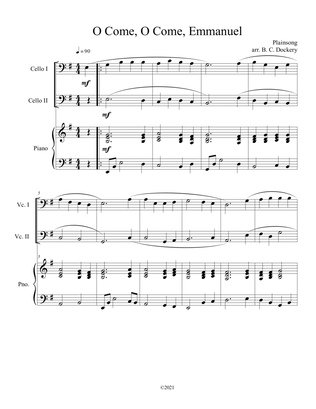 Book cover for O Come, O Come, Emmanuel (Cello Duet with Piano Accompaniment)