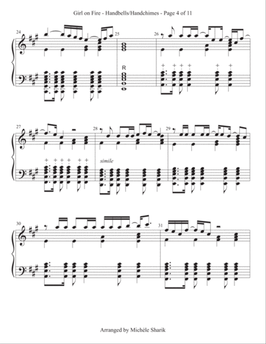 Girl On Fire Girl On Fire Handbell Choir scores gallery preview page 4