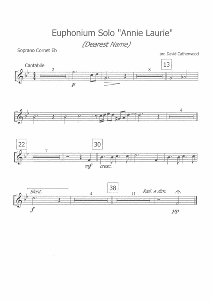 Euphonium solo - Annie Laurie (Dearest Name) with full Brass Band accompaniment arr. D. Catherwood image number null