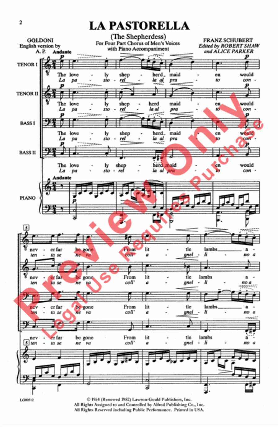 La Pastorella La Pastorella Men's Choir scores gallery preview page 2