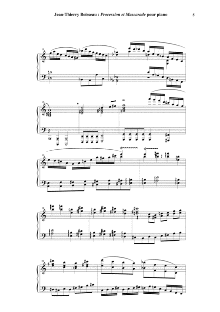 Jean-Thierry Boisseau: Procession et Mascarade for piano